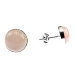 Fashion, accesorii si bijuterii - Femei - Bijuterii femei - Cercei femei - Cercei argint cuart roz natural 10 MM - Infinity.ro