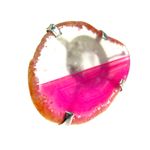 Fashion, accesorii si bijuterii - Femei - Bijuterii femei - Inele femei - Inel reglabil statement masiv cu agat roz natural 6A - Infinity.ro