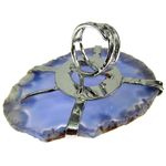 Fashion, accesorii si bijuterii - Femei - Bijuterii femei - Inele femei - Inel reglabil statement masiv cu agat albastru natural 5A - Infinity.ro