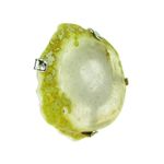 Fashion, accesorii si bijuterii - Femei - Bijuterii femei - Inele femei - Inel reglabil statement masiv cu agat alb-transparent geoda - Infinity.ro