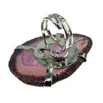 Fashion, accesorii si bijuterii - Femei - Bijuterii femei - Inele femei - Inel reglabil statement masiv cu agata mov naturala 4A - Infinity.ro