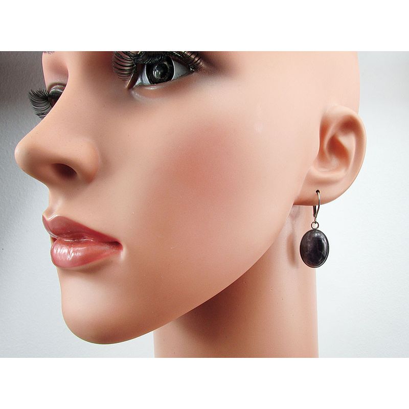 Fashion, accesorii si bijuterii - Femei - Bijuterii femei - Cercei femei - Set bratara si cercei inox cu ametist - Infinity.ro