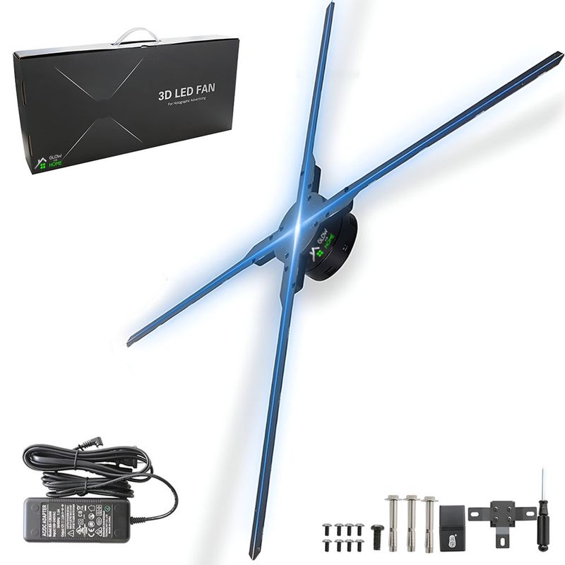 Casa si Gradina - Corpuri si surse de iluminat - Iluminat comercial si industrial - Proiectoare si lampi de lucru - Sistem afisare cu proiector holograma, 672 leduri, GlowforHome, ajustare luminozitate, Bluetooth, WiFi, 56 cm - Infinity.ro