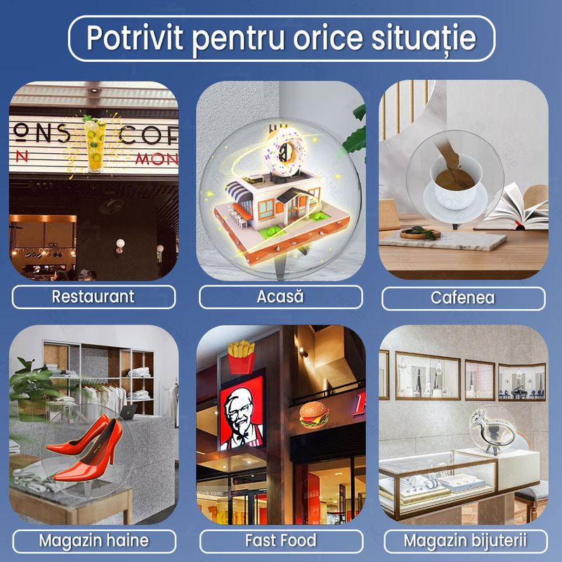 Casa si Gradina - Corpuri si surse de iluminat - Iluminat comercial si industrial - Proiectoare si lampi de lucru - Sistem afisare cu proiector holograma, 672 leduri, GlowforHome, ajustare luminozitate, Bluetooth, WiFi, 56 cm - Infinity.ro