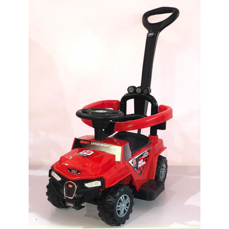 Jucarii, Copii si Bebe - Jucarii si jocuri - Jucarii de exterior - Masinute si vehicule pentru copii - Masinuta de impins Go Kart car pentru copii, maner de impins ,bara de protectie, design modern , rosu - Infinity.ro