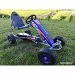 Jucarii, Copii si Bebe - Jucarii si jocuri - Jucarii de exterior - Masinute si vehicule pentru copii - Kart cu pedale Go Kart, scaun reglabil, roti cauciuc cu camera , , frana de mana copii 4-10 ani , albastru negru - Infinity.ro