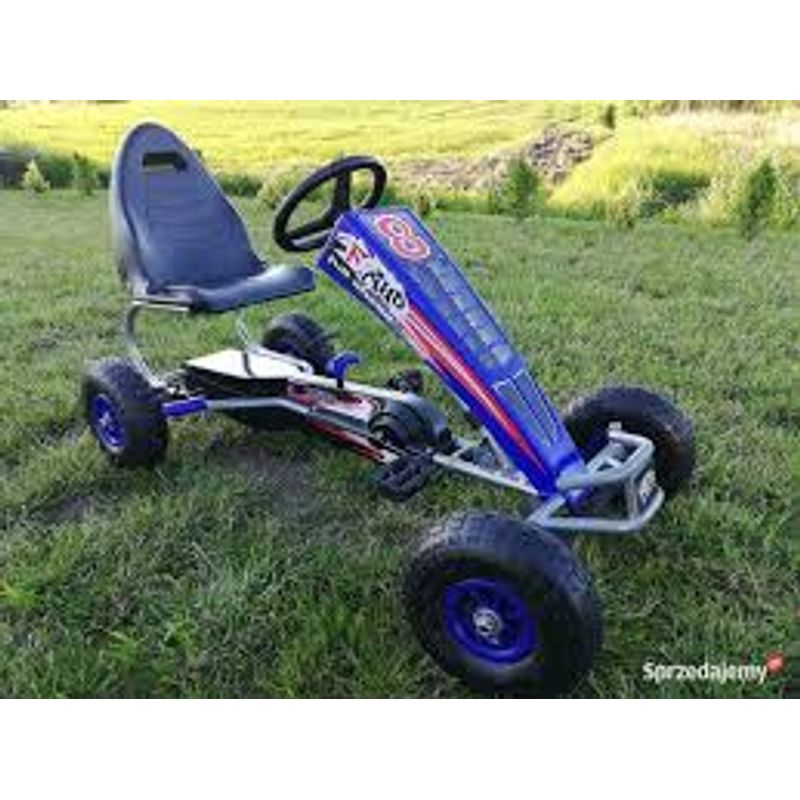 Jucarii, Copii si Bebe - Jucarii si jocuri - Jucarii de exterior - Masinute si vehicule pentru copii - Kart cu pedale Go Kart, scaun reglabil, roti cauciuc cu camera , , frana de mana copii 4-10 ani , albastru negru - Infinity.ro
