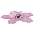 Casa si Gradina - Decoratiuni - DIY - Articole mercerie - Floare textila cu margele pentru decorare haine, diametru 8 cm, Roz antic - Infinity.ro