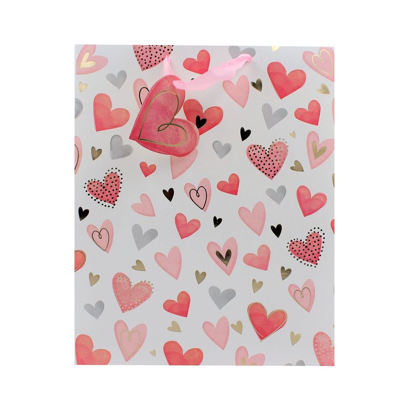 Market - Cadouri - Pungi cadou si accesorii - Punga cadou hartie L Scattered Hearts - Infinity.ro