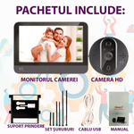 Casa si Gradina - Electrice - Accesorii electrice - Sonerii electrice - Sonerie video, WiFi, ecran LCD 4,3" , 1080P, baterie 5000mAh, unghi de vizualizare 120º, night vision - Infinity.ro