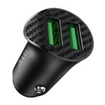 Laptop, Telefoane si Tablete - Telefoane mobile si accesorii - Accesorii Telefoane - Incarcatoare telefoane - Incarcator Auto 2x USB QC3.0, 18W, G302, Black - Infinity.ro