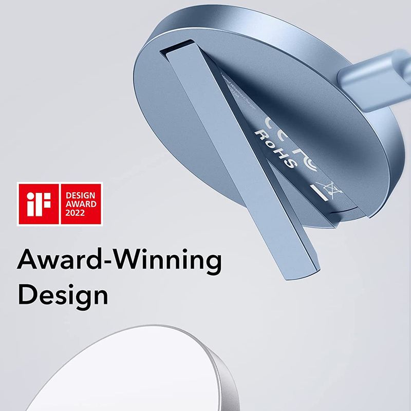 Laptop, Telefoane si Tablete - Telefoane mobile si accesorii - Accesorii Telefoane - Incarcatoare telefoane - Incarcator Wireless Compatibil MagSafe cu Suport, HaloLock, G269, Sierra Blue - Infinity.ro