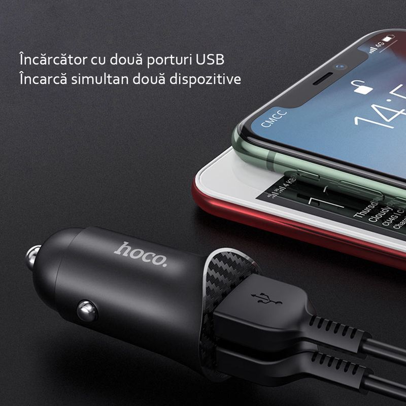 Laptop, Telefoane si Tablete - Telefoane mobile si accesorii - Accesorii Telefoane - Incarcatoare telefoane - Incarcator Auto 2x USB QC3.0, 18W, G302, Black - Infinity.ro