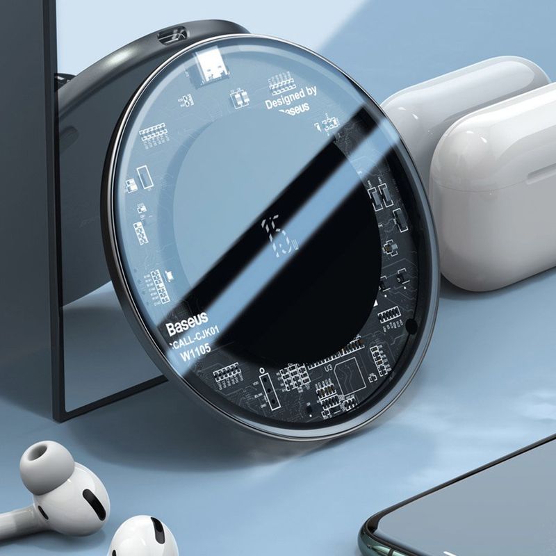 Laptop, Telefoane si Tablete - Telefoane mobile si accesorii - Accesorii Telefoane - Incarcatoare telefoane - Incarcator Wireless 15W, G318, Clear - Infinity.ro