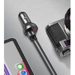 Laptop, Telefoane si Tablete - Telefoane mobile si accesorii - Accesorii Telefoane - Incarcatoare telefoane - Incarcator Auto 2xUSB-A, 24W, G340, Gray - Infinity.ro