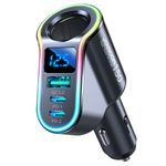 Laptop, Telefoane si Tablete - Telefoane mobile si accesorii - Accesorii Telefoane - Incarcatoare telefoane - Incarcator Auto USB, 2x Type-C, Bricheta, Lumini LED, 150W, G247, Black - Infinity.ro