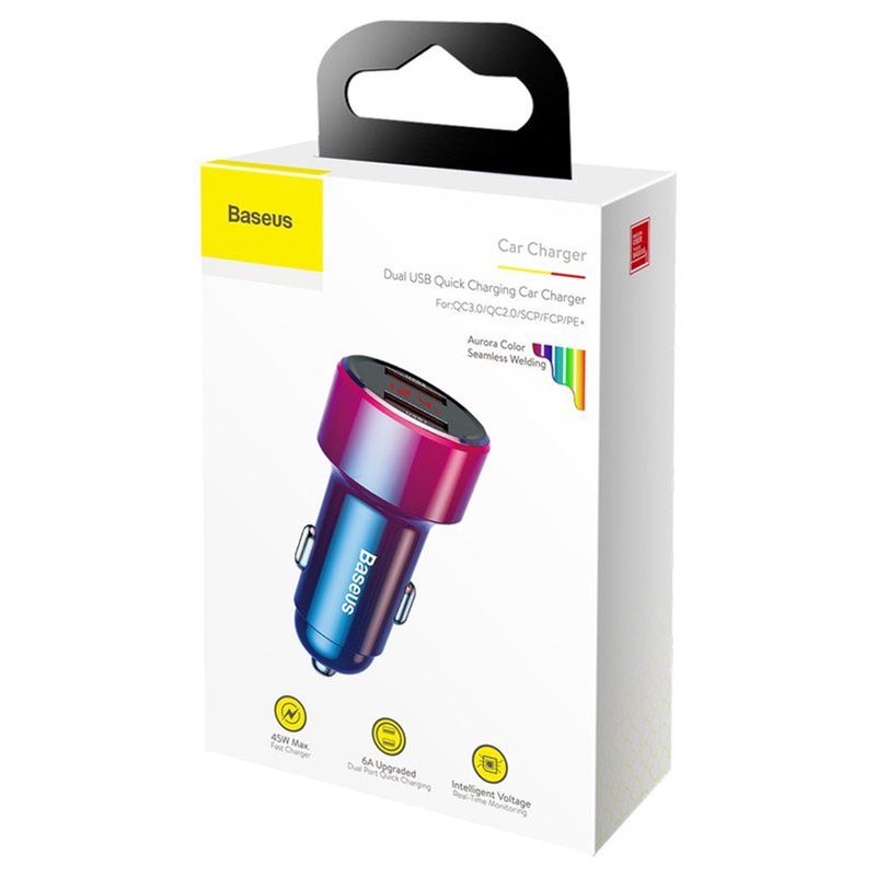 Laptop, Telefoane si Tablete - Telefoane mobile si accesorii - Accesorii Telefoane - Incarcatoare telefoane - Incarcator Auto 2x USB 6A, 45W, Magic Series, G248, Red - Infinity.ro