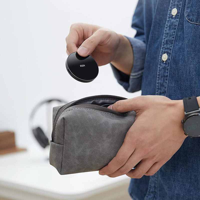 Laptop, Telefoane si Tablete - Telefoane mobile si accesorii - Accesorii Telefoane - Incarcatoare telefoane - Incarcator Wireless Compatibil MagSafe cu Suport, HaloLock, G267, Black - Infinity.ro