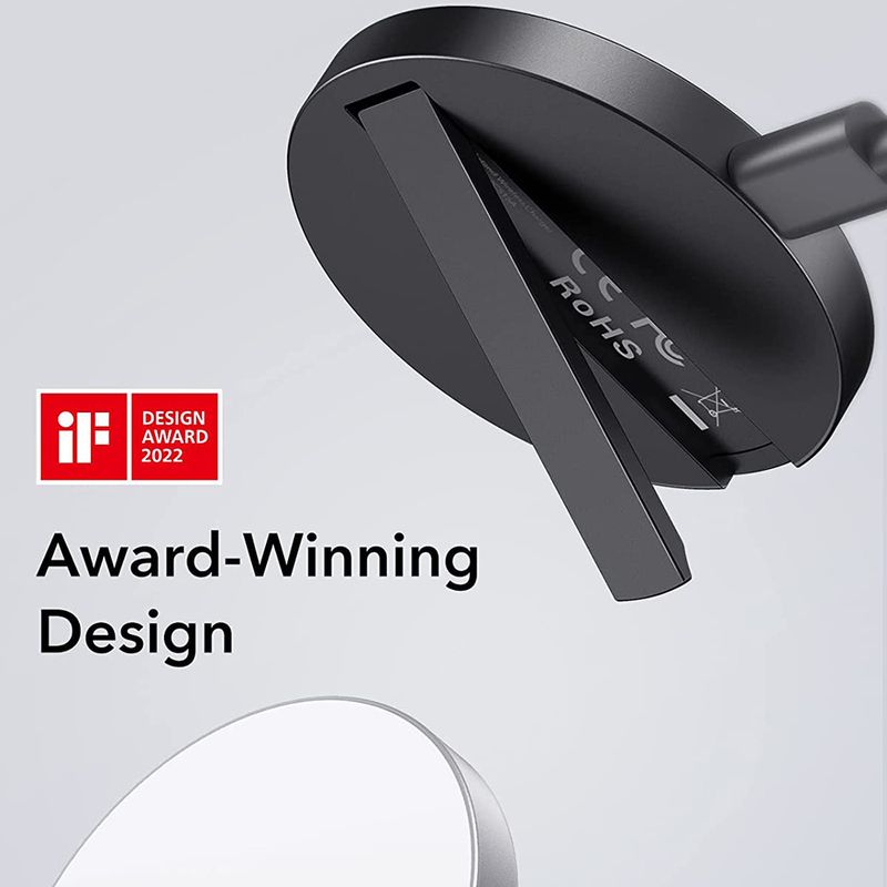 Laptop, Telefoane si Tablete - Telefoane mobile si accesorii - Accesorii Telefoane - Incarcatoare telefoane - Incarcator Wireless Compatibil MagSafe cu Suport, HaloLock, G267, Black - Infinity.ro