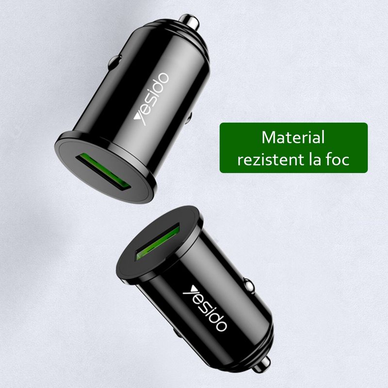 Laptop, Telefoane si Tablete - Telefoane mobile si accesorii - Accesorii Telefoane - Incarcatoare telefoane - Incarcator Auto QC3.0, FCP, AFC, 18W, 3A, G335, Black - Infinity.ro