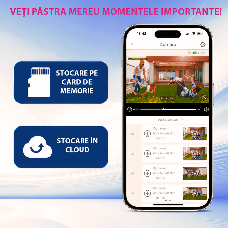 TV, Audio-Video si Foto - Camere video - Camere video profesionale - Camera video,  3MP, rotire 355°, inclinare 90°, video, audio bidirectional, vizionare nocturna, detectarea miscarii - Infinity.ro