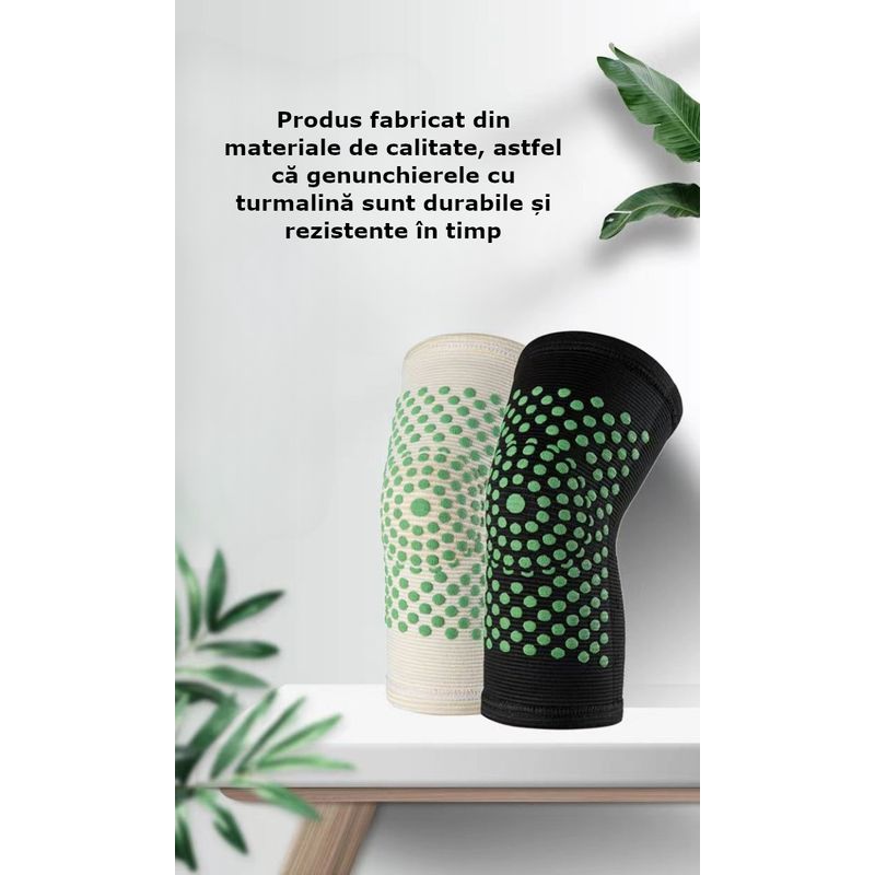 Ingrijire personala si Cosmetice - Sanatate si wellness - Aparate medicale - Suporturi ortopedice si orteze - Set genunchiere turmalina, elastice, usoare de purtat, incalzire genunchi, unisex, lungime medie marime universala 2 buc - Infinity.ro
