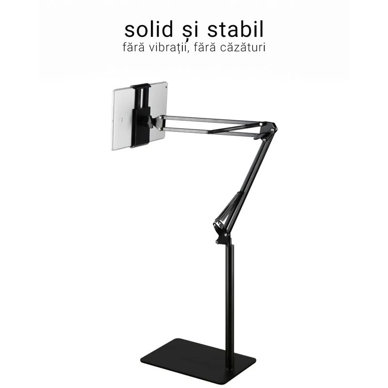 Laptop, Telefoane si Tablete - Telefoane mobile si accesorii - Accesorii Telefoane - Suport si docking telefoane - Suport telefon sau tableta de podea, Stand multifunctional, Livestream, Unghi reglabil la 360°, Inaltime pana la 175 cm - Infinity.ro