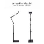 Laptop, Telefoane si Tablete - Telefoane mobile si accesorii - Accesorii Telefoane - Suport si docking telefoane - Suport telefon sau tableta de podea, Stand multifunctional, Livestream, Unghi reglabil la 360°, Inaltime pana la 175 cm - Infinity.ro