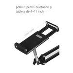 Laptop, Telefoane si Tablete - Telefoane mobile si accesorii - Accesorii Telefoane - Suport si docking telefoane - Suport telefon sau tableta de podea, Stand multifunctional, Livestream, Unghi reglabil la 360°, Inaltime pana la 175 cm - Infinity.ro