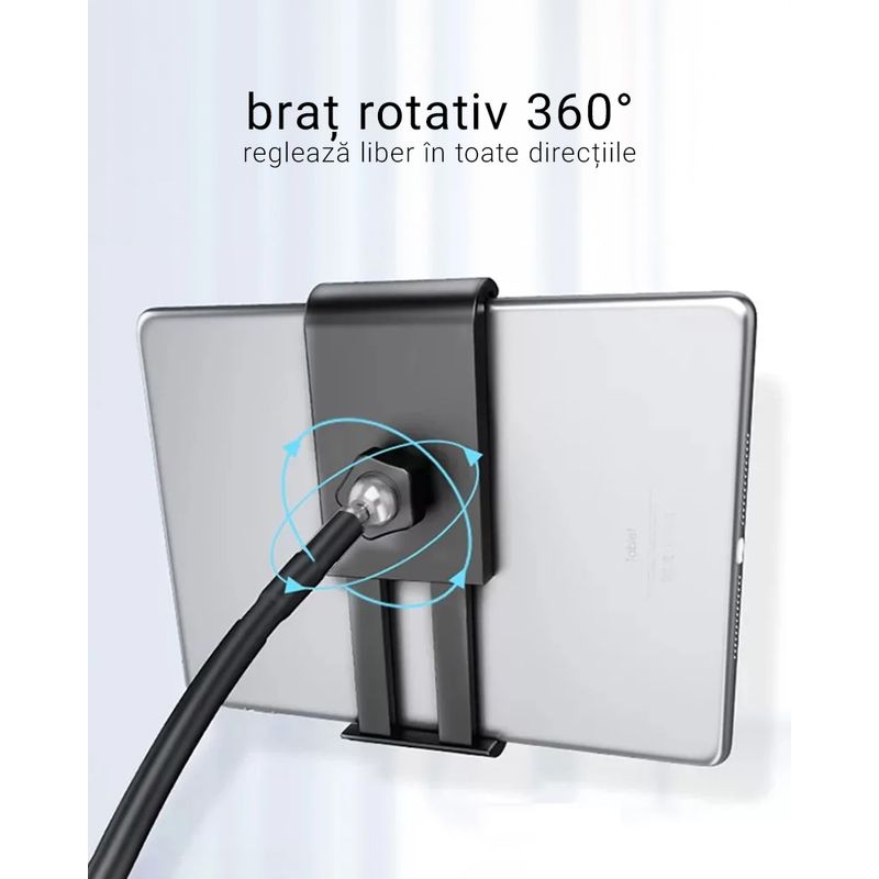 Laptop, Telefoane si Tablete - Telefoane mobile si accesorii - Accesorii Telefoane - Suport si docking telefoane - Suport telefon sau tableta de podea, Stand multifunctional, Livestream, Unghi reglabil la 360°, Inaltime pana la 175 cm - Infinity.ro