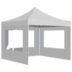 Casa si Gradina - Gradina si terasa - Umbrele si pavilioane - Pavilioane - Cort de petrecere pliabil cu pereti, alb, 2x2 m, aluminiu - Infinity.ro