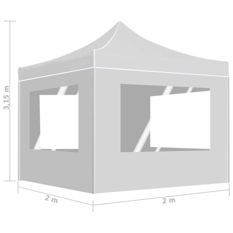 Casa si Gradina - Gradina si terasa - Umbrele si pavilioane - Pavilioane - Cort de petrecere pliabil cu pereti, alb, 2x2 m, aluminiu - Infinity.ro