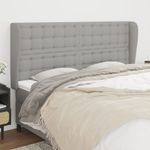 Casa si Gradina - Mobilier - Paturi si accesorii - Accesorii paturi - Tablie de pat cu aripioare gri deschis 183x23x118/128 cm textil - Infinity.ro