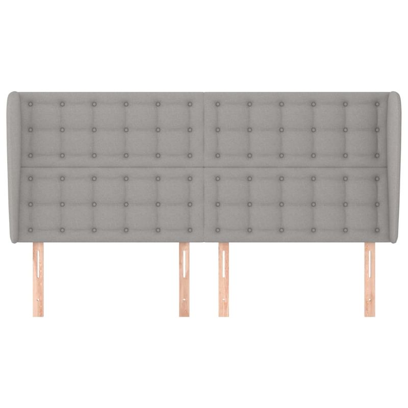 Casa si Gradina - Mobilier - Paturi si accesorii - Accesorii paturi - Tablie de pat cu aripioare gri deschis 183x23x118/128 cm textil - Infinity.ro