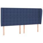 Casa si Gradina - Mobilier - Paturi si accesorii - Accesorii paturi - Tablie de pat cu aripioare, albastru, 183x23x118/128 cm, textil - Infinity.ro