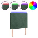 Casa si Gradina - Mobilier - Paturi si accesorii - Accesorii paturi - Tablie de pat cu LED, verde inchis, 90x5x118/128 cm, catifea - Infinity.ro