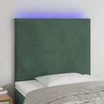 Casa si Gradina - Mobilier - Paturi si accesorii - Accesorii paturi - Tablie de pat cu LED, verde inchis, 90x5x118/128 cm, catifea - Infinity.ro