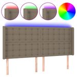 Casa si Gradina - Mobilier - Paturi si accesorii - Accesorii paturi - Tablie de pat cu LED, gri taupe, 163x16x118/128 cm, textil - Infinity.ro