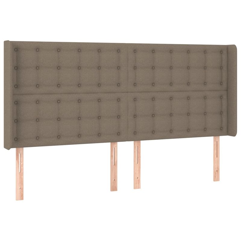 Casa si Gradina - Mobilier - Paturi si accesorii - Accesorii paturi - Tablie de pat cu LED, gri taupe, 163x16x118/128 cm, textil - Infinity.ro