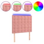 Casa si Gradina - Mobilier - Paturi si accesorii - Accesorii paturi - Tablie de pat cu LED, roz, 90x5x118/128 cm, catifea - Infinity.ro