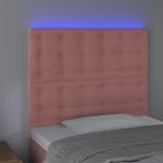Casa si Gradina - Mobilier - Paturi si accesorii - Accesorii paturi - Tablie de pat cu LED, roz, 90x5x118/128 cm, catifea - Infinity.ro