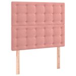Casa si Gradina - Mobilier - Paturi si accesorii - Accesorii paturi - Tablie de pat cu LED, roz, 90x5x118/128 cm, catifea - Infinity.ro