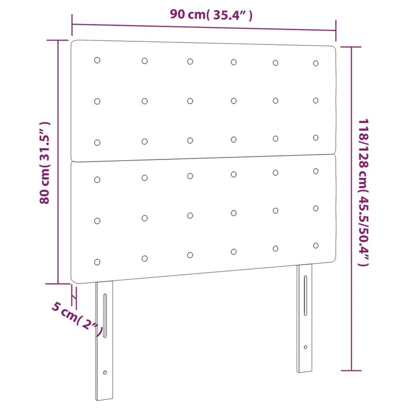 Casa si Gradina - Mobilier - Paturi si accesorii - Accesorii paturi - Tablie de pat cu LED, roz, 90x5x118/128 cm, catifea - Infinity.ro