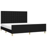 Casa si Gradina - Mobilier - Paturi si accesorii - Paturi - Cadru de pat cu tablie, negru, 180x200 cm, textil - Infinity.ro