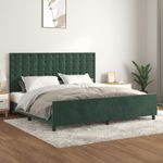 Casa si Gradina - Mobilier - Paturi si accesorii - Paturi - Cadru de pat cu tablie, verde inchis, 200x200 cm, catifea - Infinity.ro