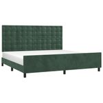 Casa si Gradina - Mobilier - Paturi si accesorii - Paturi - Cadru de pat cu tablie, verde inchis, 200x200 cm, catifea - Infinity.ro