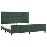 Casa si Gradina - Mobilier - Paturi si accesorii - Paturi - Cadru de pat cu tablie, verde inchis, 200x200 cm, catifea - Infinity.ro