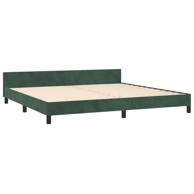 Casa si Gradina - Mobilier - Paturi si accesorii - Paturi - Cadru de pat cu tablie, verde inchis, 200x200 cm, catifea - Infinity.ro