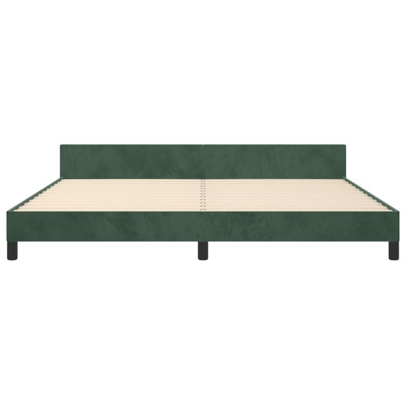 Casa si Gradina - Mobilier - Paturi si accesorii - Paturi - Cadru de pat cu tablie, verde inchis, 200x200 cm, catifea - Infinity.ro