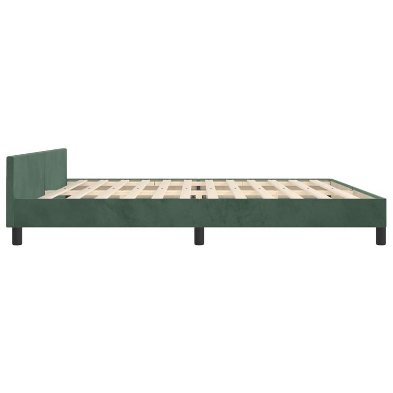 Casa si Gradina - Mobilier - Paturi si accesorii - Paturi - Cadru de pat cu tablie, verde inchis, 200x200 cm, catifea - Infinity.ro